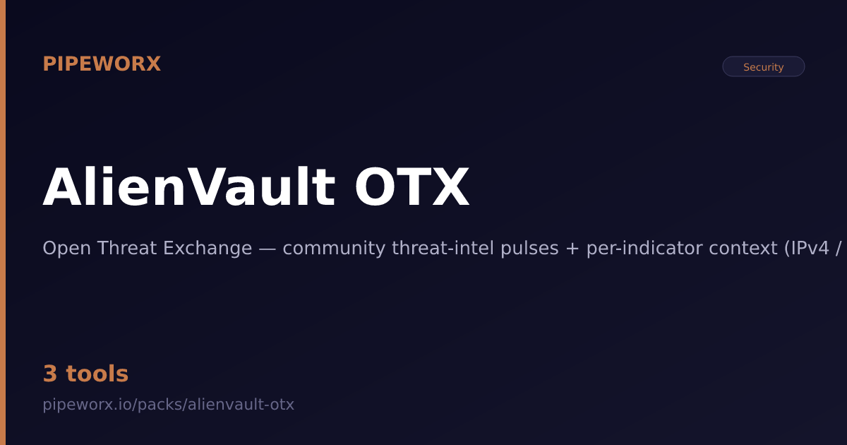 AlienVault OTX MCP Server — Pipeworx
