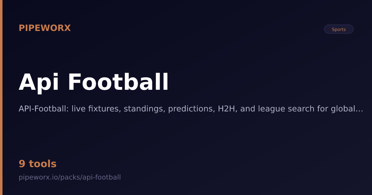 Api Football MCP Server — Pipeworx