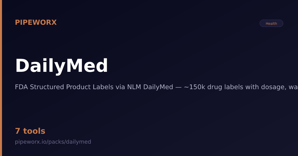 DailyMed MCP Server — Pipeworx
