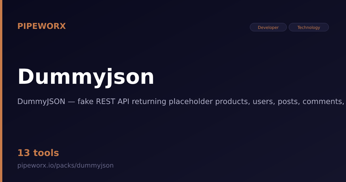 Dummyjson MCP Server — Pipeworx