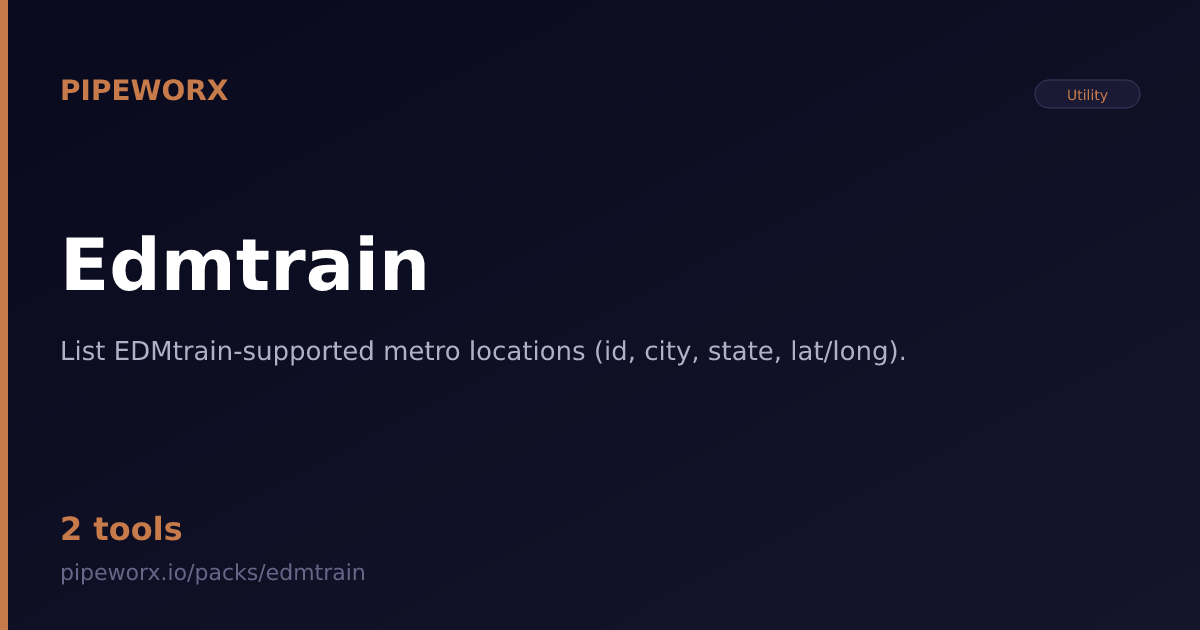 Edmtrain MCP Server — Pipeworx