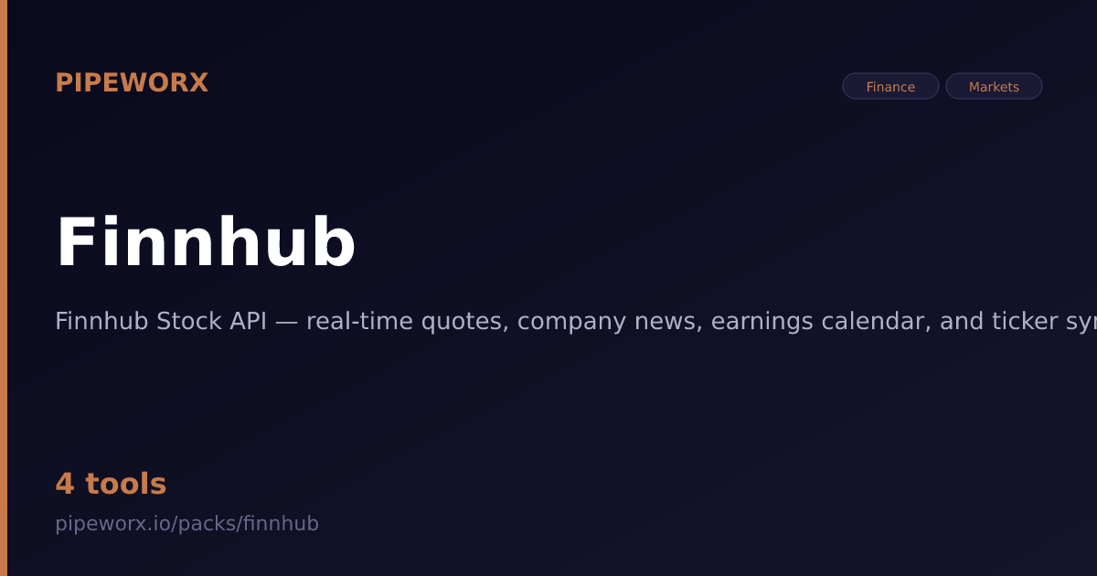 Finnhub MCP Server — Pipeworx