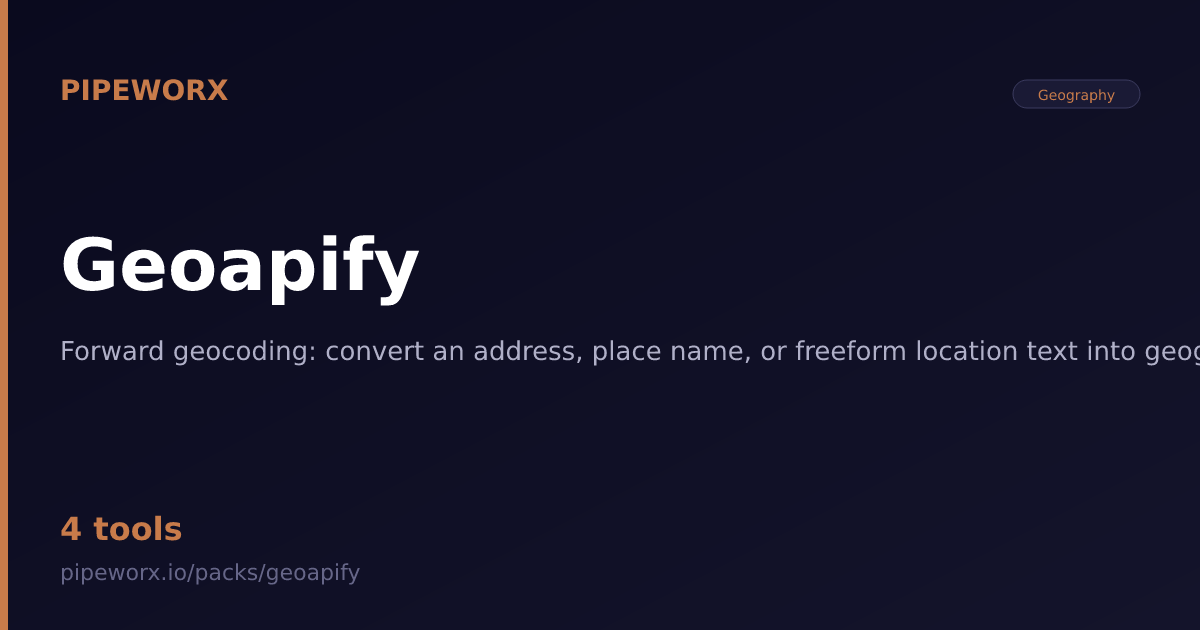 Geoapiify geoapify — Pipeworx MCP Server