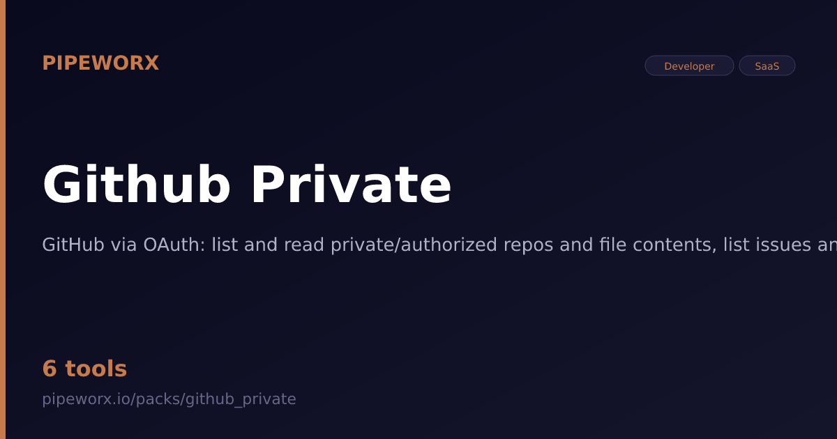 Github Private MCP Server — Pipeworx