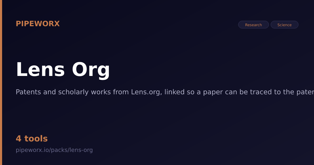 lens-org — Pipeworx MCP Server