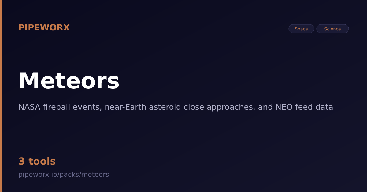 Meteors MCP Server — Pipeworx