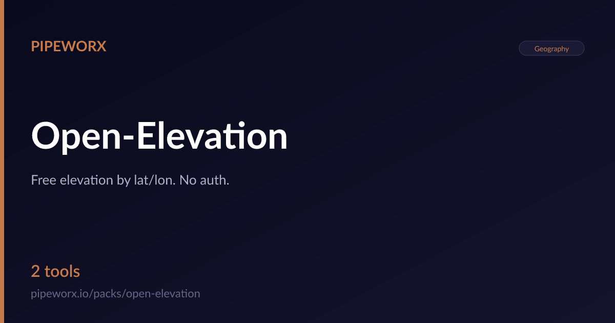 Open-Elevation MCP Server — Pipeworx