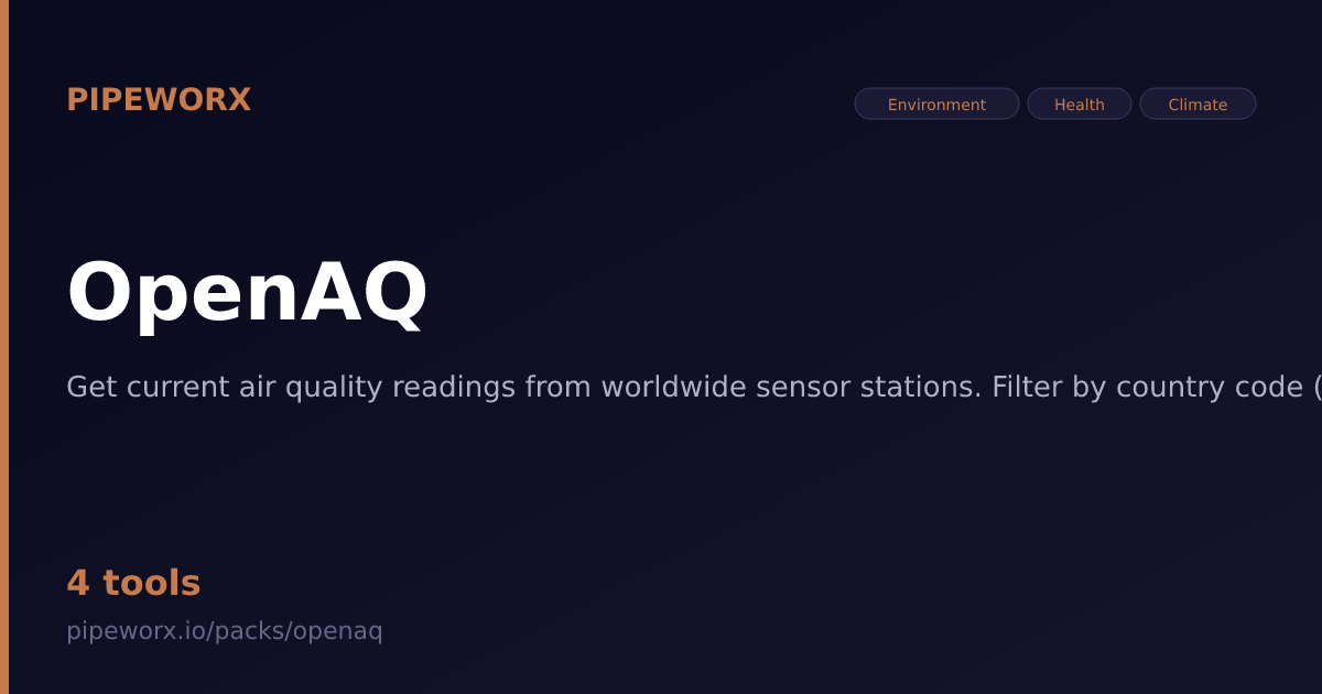 OpenAQ MCP Server — Pipeworx