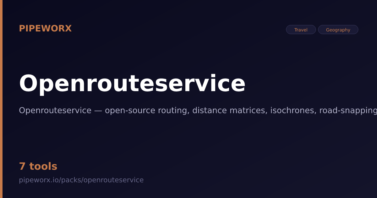 Openrouteservice MCP Server — Pipeworx