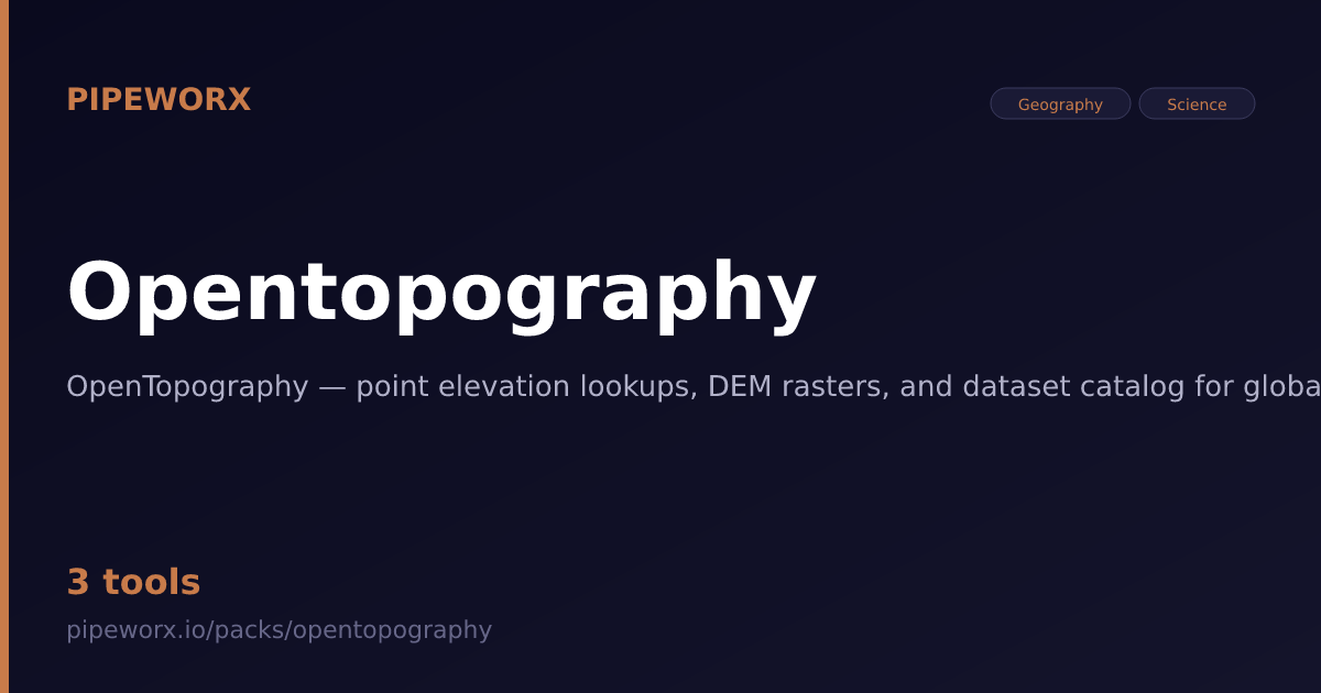 Opentopography MCP Server — Pipeworx