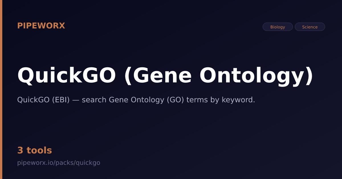quickgo — Pipeworx MCP Server