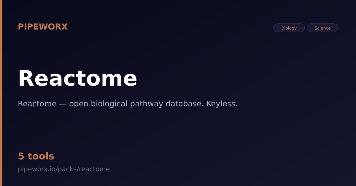 Reactome MCP Server — Pipeworx
