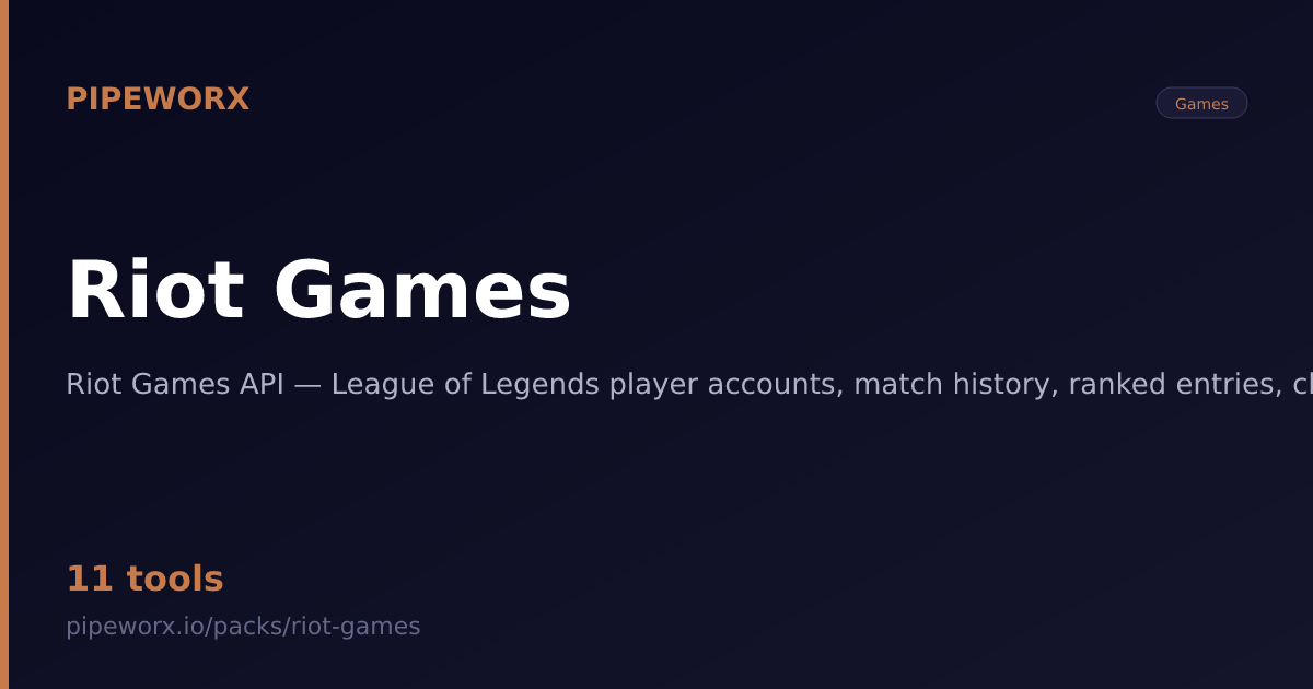 Riot Games MCP Server — Pipeworx