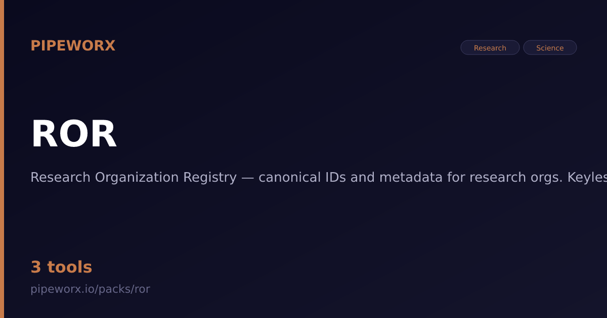 ror — Pipeworx MCP Server