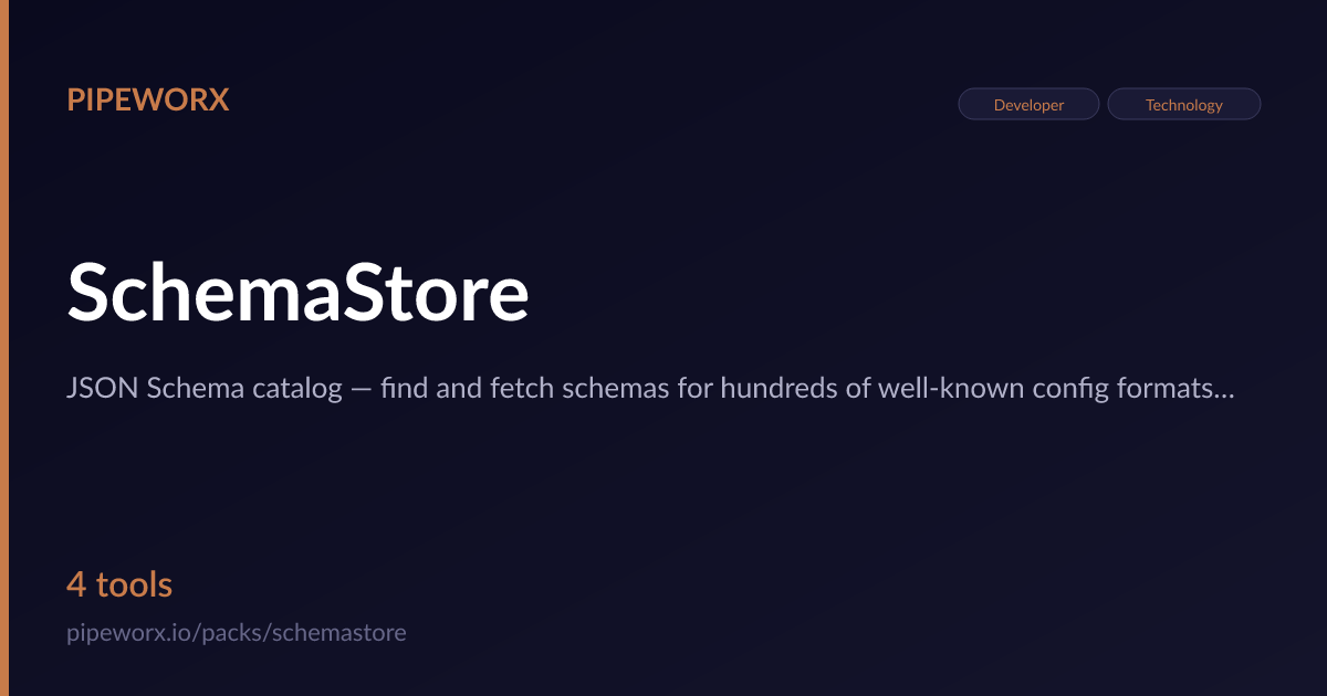 Computer Store Schema SchemaStore MCP Server — Pipeworx