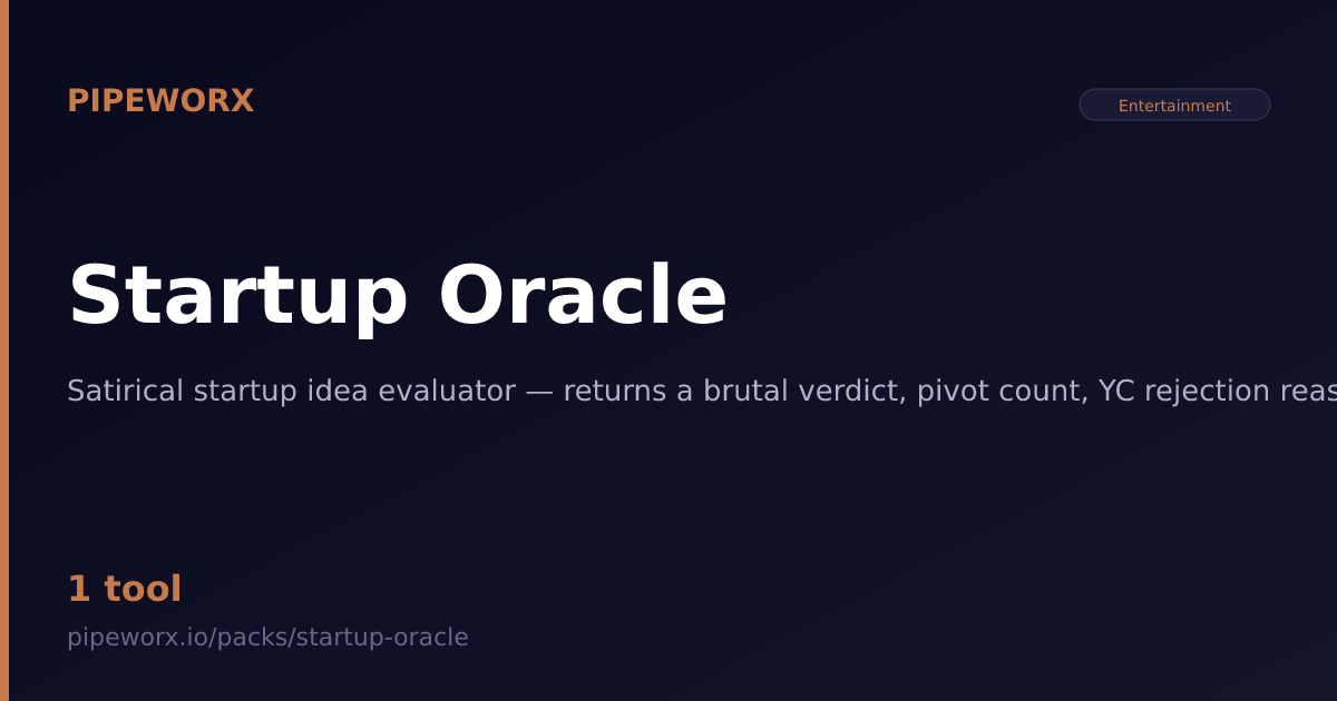 Startup Oracle MCP Server — Pipeworx