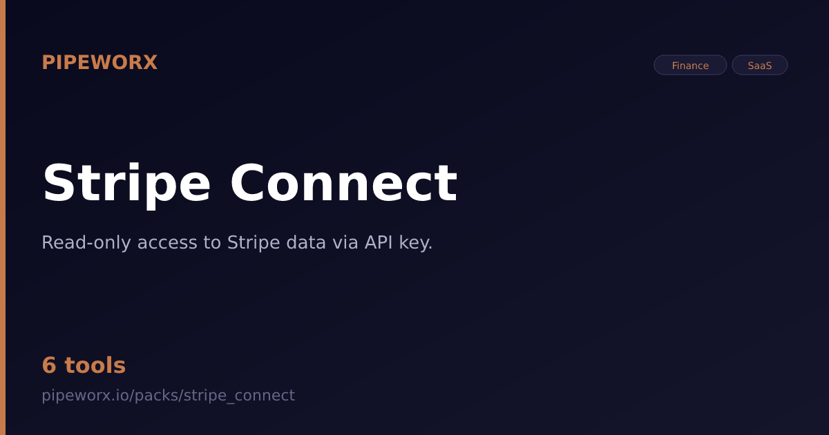 stripe_connect — Pipeworx MCP Server