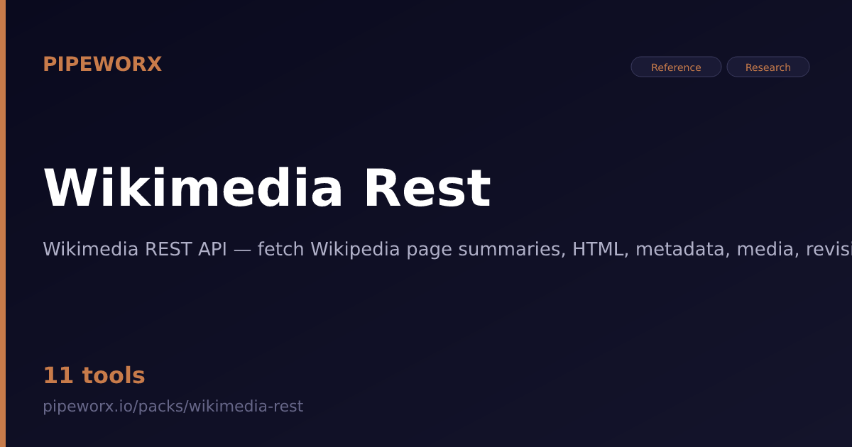 Wikimedia Rest MCP Server — Pipeworx