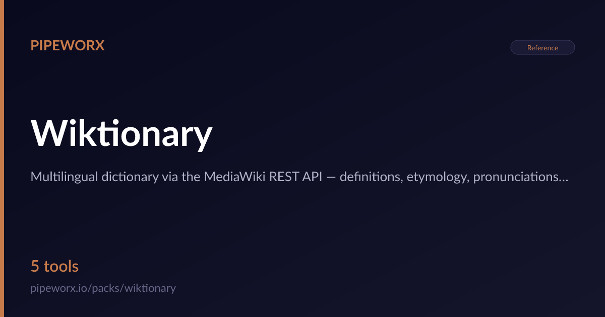 Wiktionary MCP Server — Pipeworx