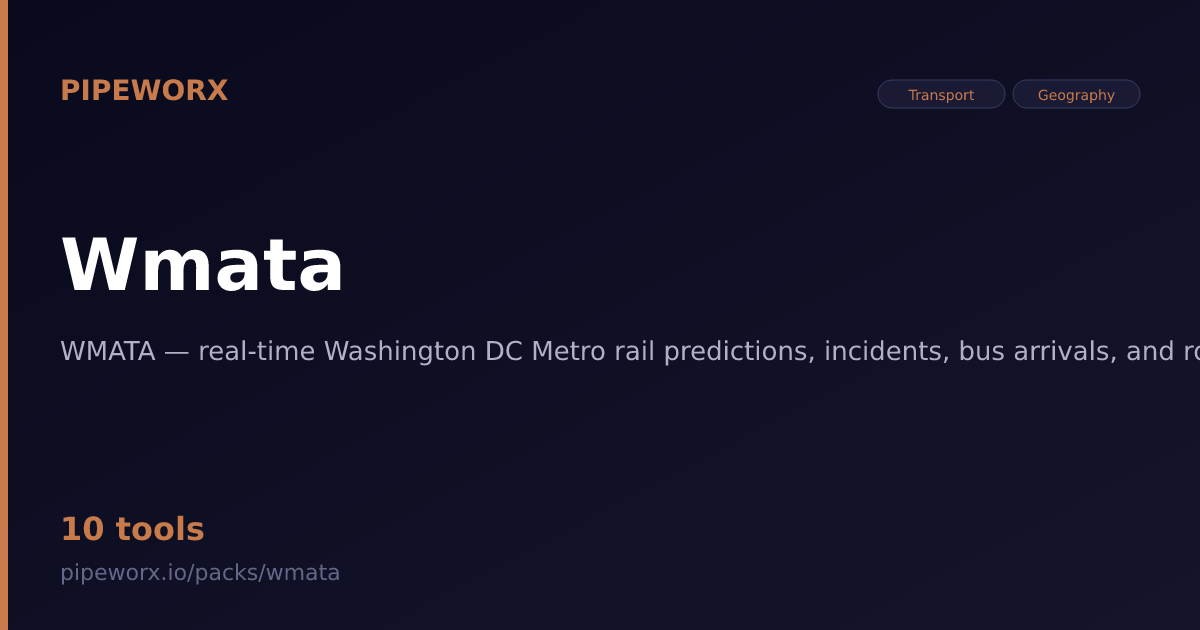 Wmata MCP Server — Pipeworx
