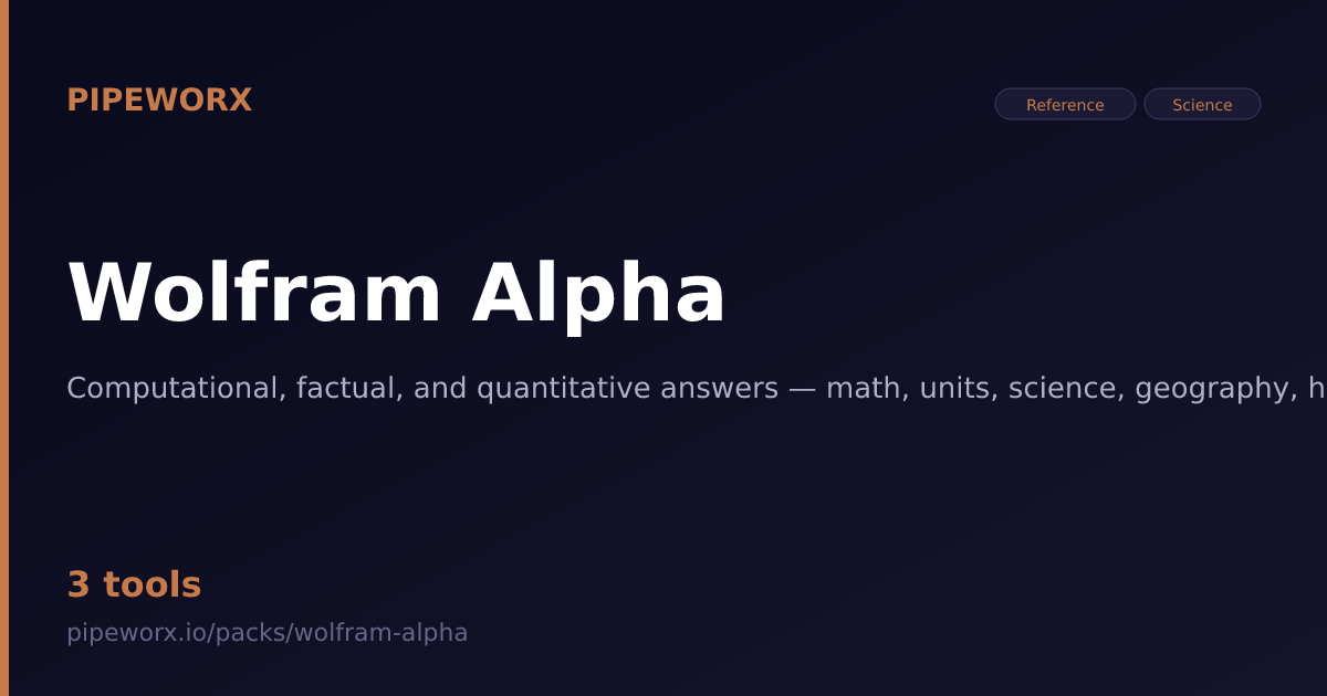 Wolfram Alpha MCP Server — Pipeworx